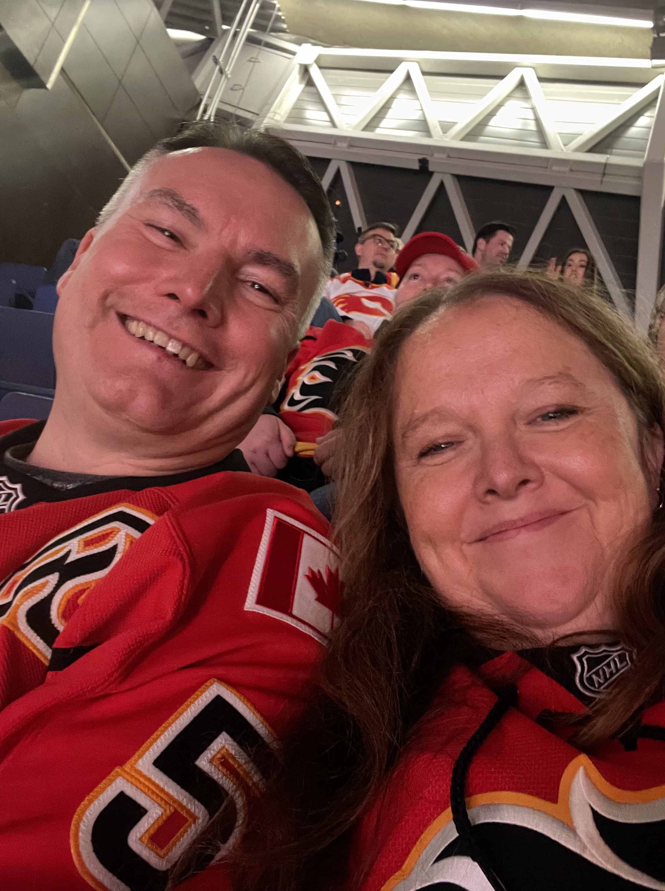 Kim and Kevin at the Calgary Flames Game Jan 16